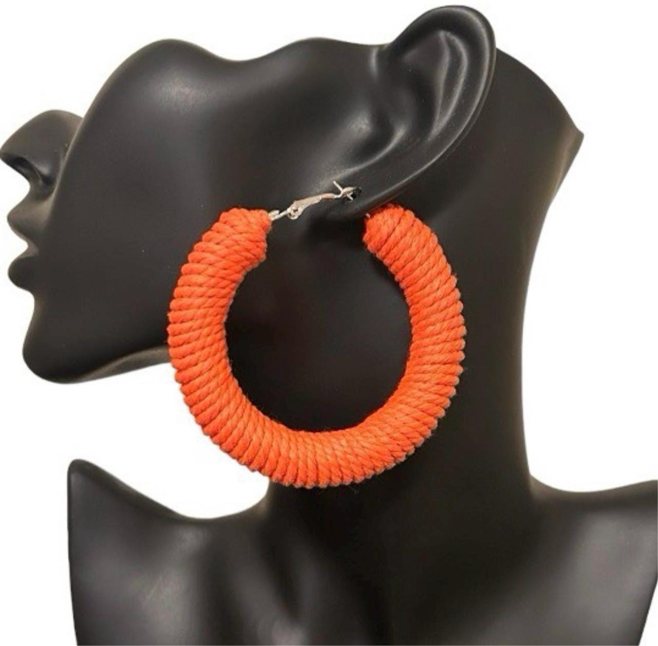 42| Earrings – Modern Contrast Statement Jewelry, Macrame Cord (See available colors)