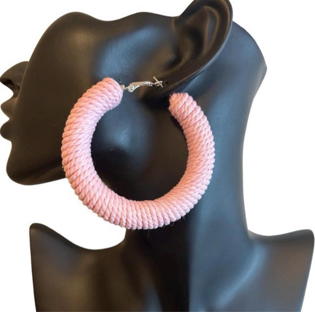 42| Earrings – Modern Contrast Statement Jewelry, Macrame Cord (See available colors)