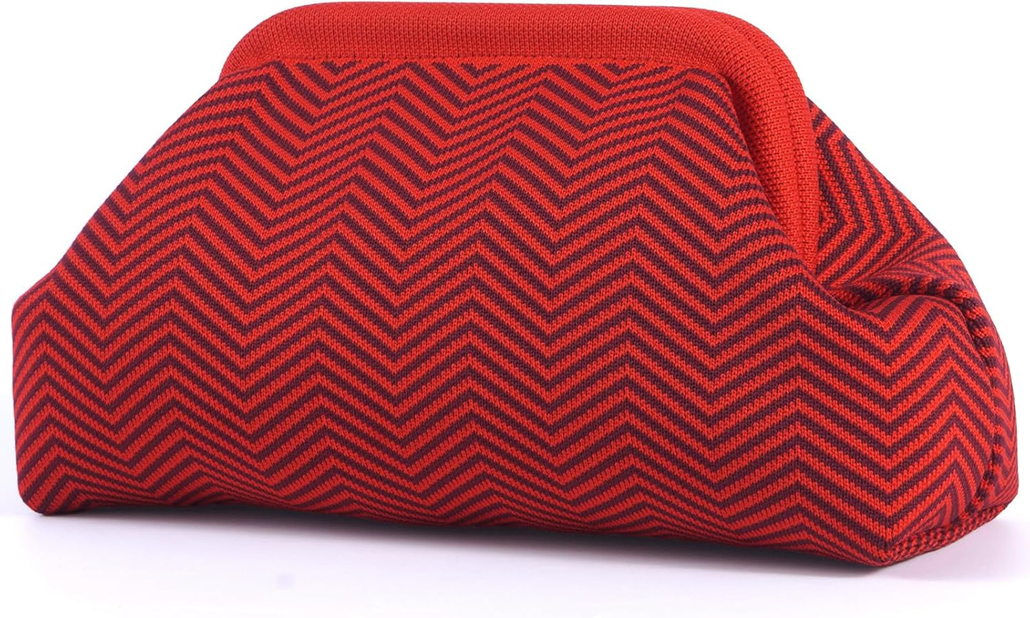 Woven Clutch Purses for Woman,Summer Beach Purse for Vacation, Woven Striped Dumpling Bag,Crochet Evening Handbag