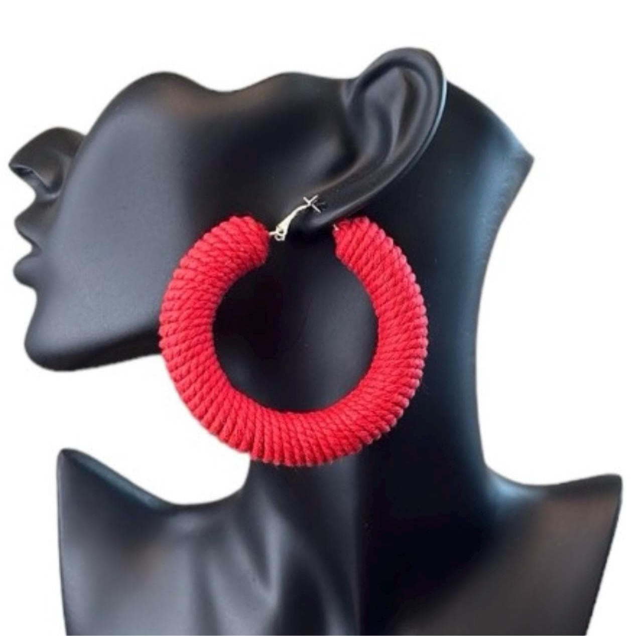 42| Earrings – Modern Contrast Statement Jewelry, Macrame Cord (See available colors)