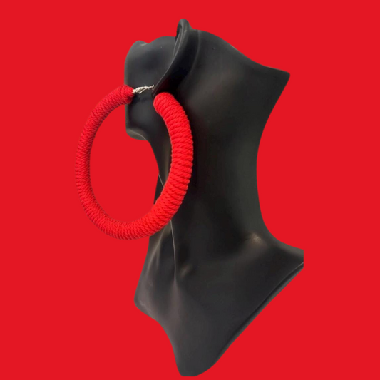 Jumbo Macramé Hoop Earrings – Handmade Boho Statement Jewelry (See available colors)