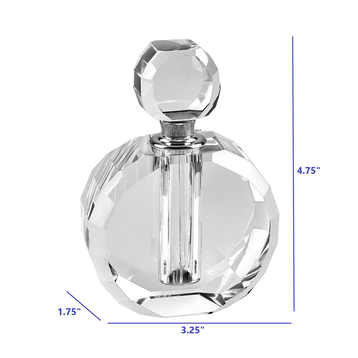 5" Clear Crystal Decorative Perfume Bottle (Collector)-7
