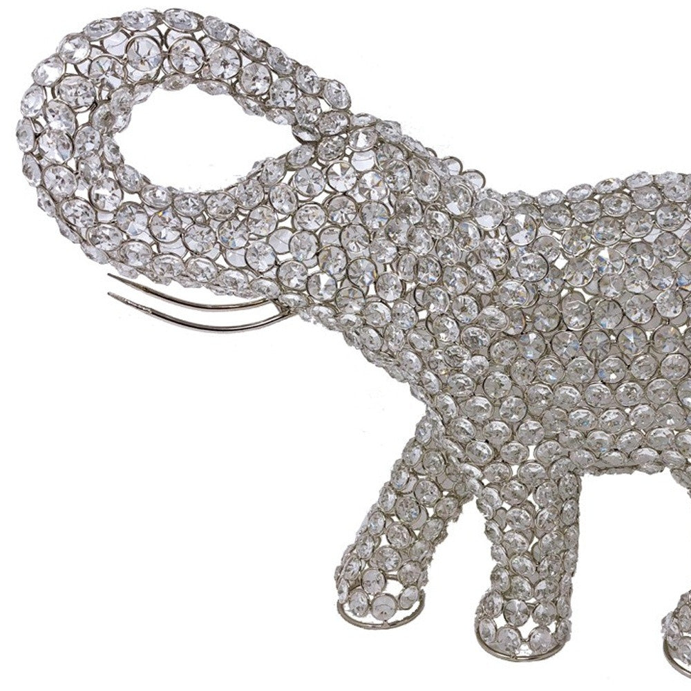 15" Silver Faux Crystal and Silver Tabletop Sculpture-3