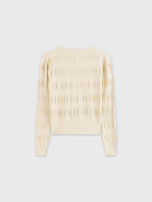 Ruched Sweater-Ivory-1