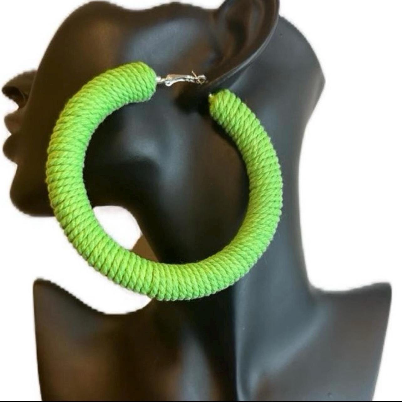 42| Macramé Hoop Earrings – Handmade Boho Statement (See available colors)