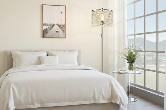 Crystal Chandelier 65” Floor Lamp