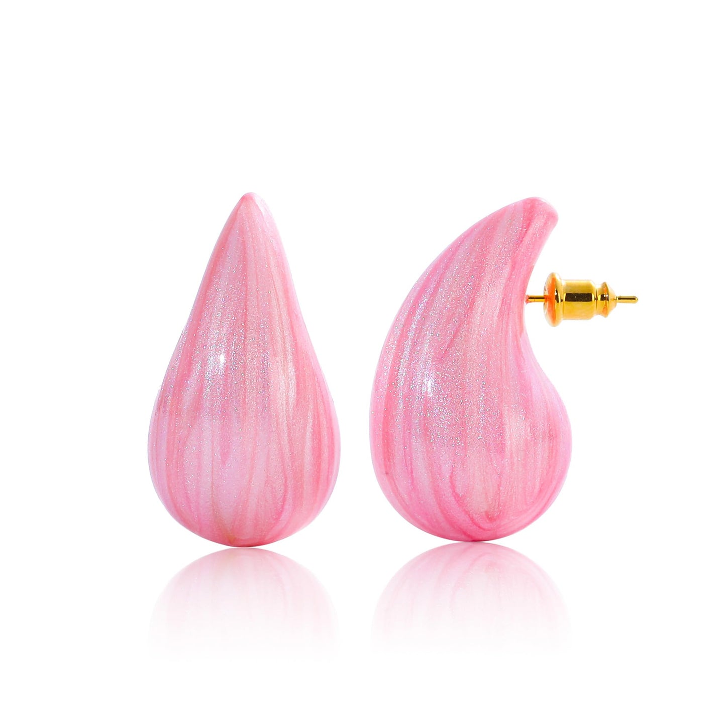 Big Hoop Earrings for Women Trendy, Teardrop Dangle Earrings Jewelry, Hypoallergenic 22K Gold Plated Stainless Steel Posts, Nickel Free Chunky Stud Earrings, Designer Duped Jewelry