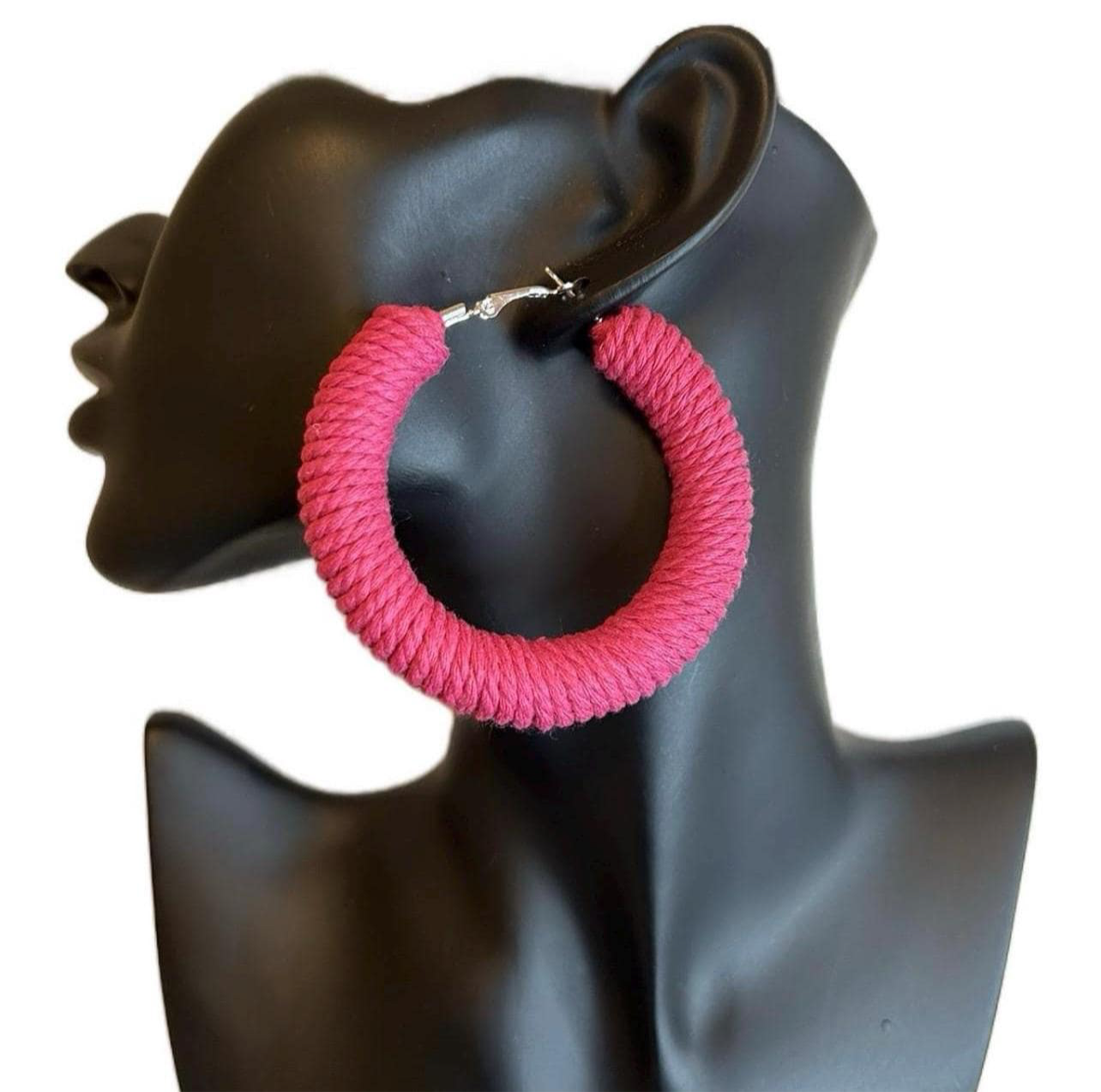 42| Earrings – Modern Contrast Statement Jewelry, Macrame Cord (See available colors)