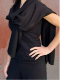 Black Solid Wool Lightweight Scarf