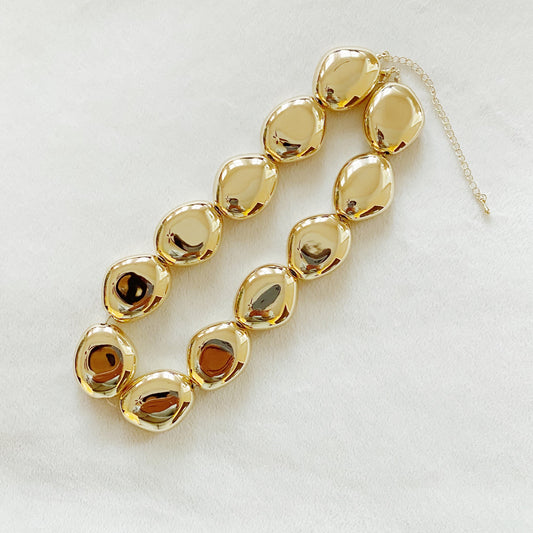 Golden Nugget Statement Necklace-1