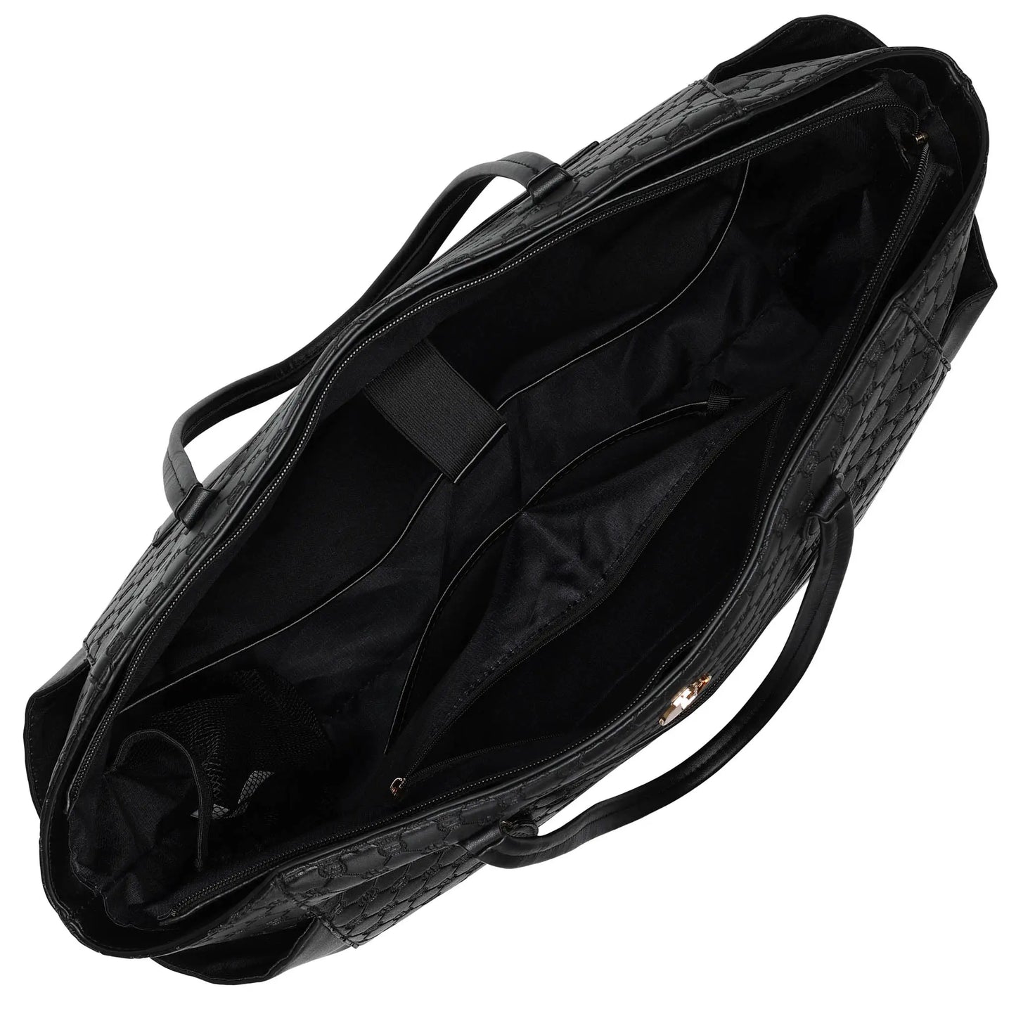 Compass Vegan Leather Monogram Tote Bag-3