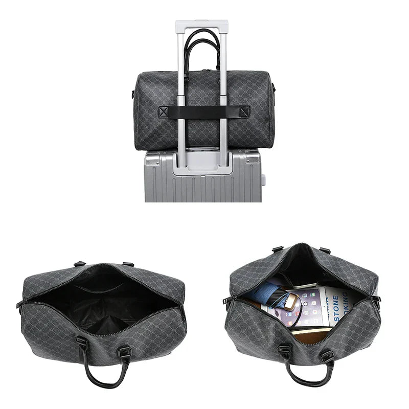 Mens Travel Bag Large PU Business Luggage-4