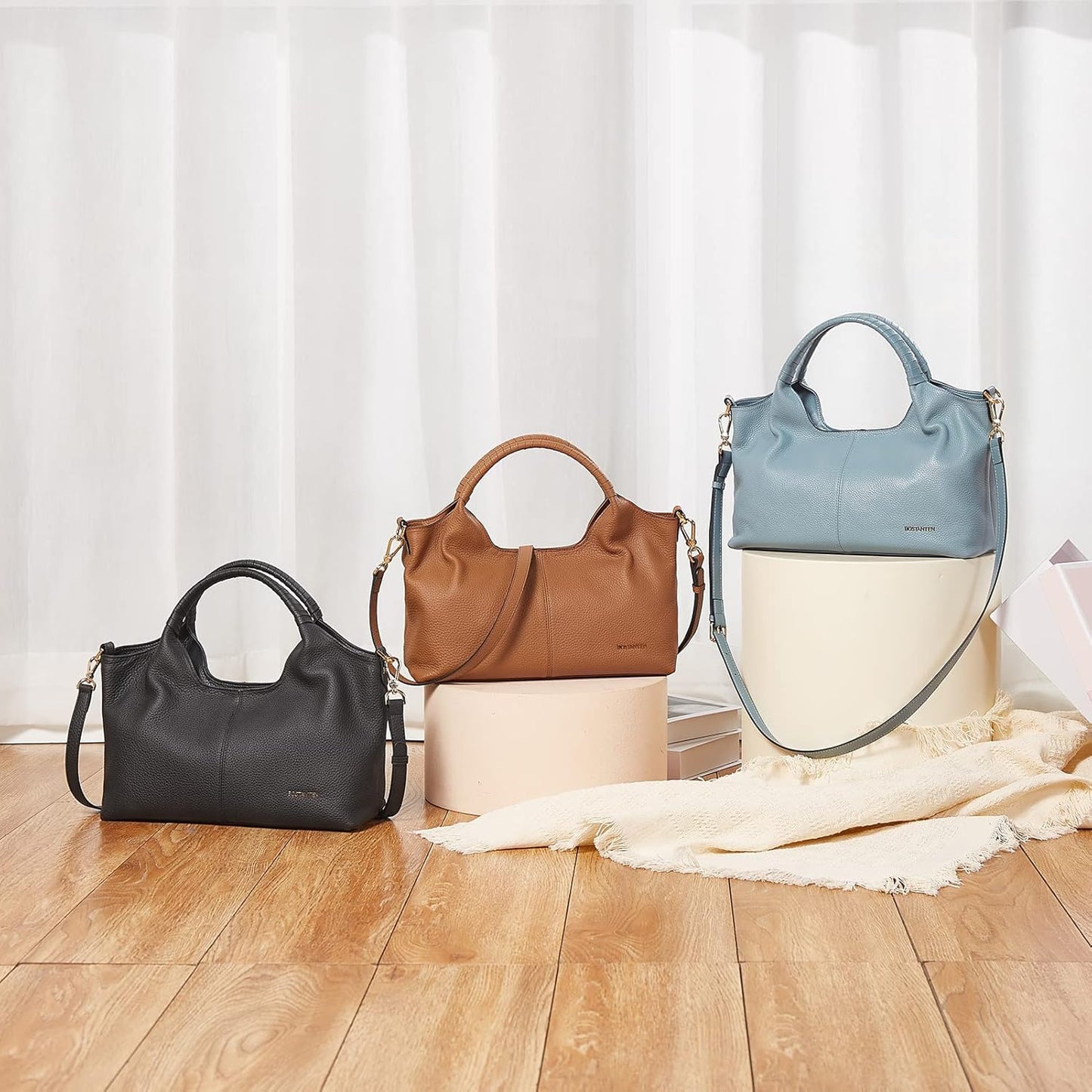 Genuine Leather Purses for Women Designer Handbags Crossbody Shoulder Bags Top Handle Satchel with Adjustable Strap