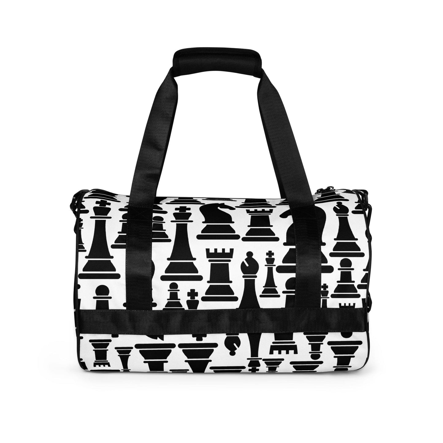 Crossbody Water-resistant Travel Bag - Black and White Chess Print-2