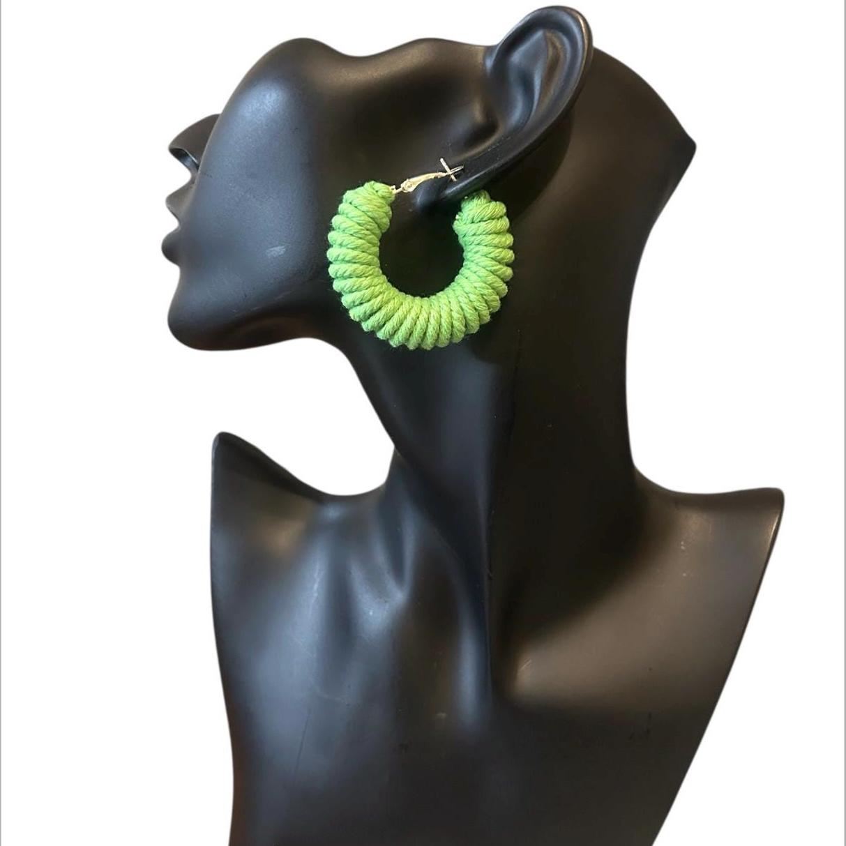 42| Macramé Hoop Earrings – Handmade Boho, Small Statement (See available colors)