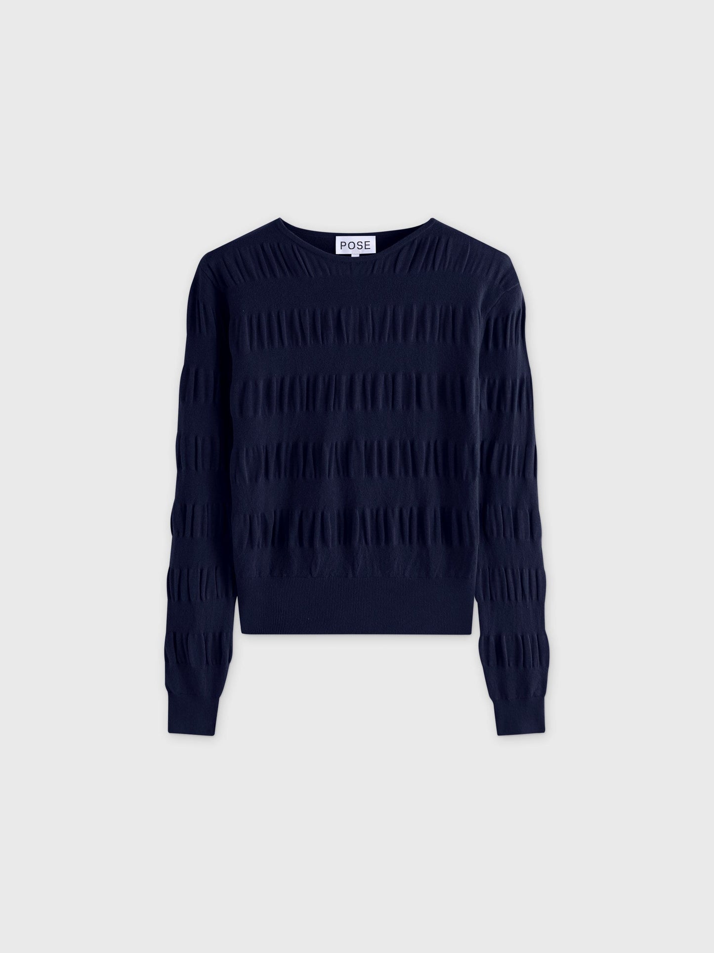 Ruched Sweater-Navy-0