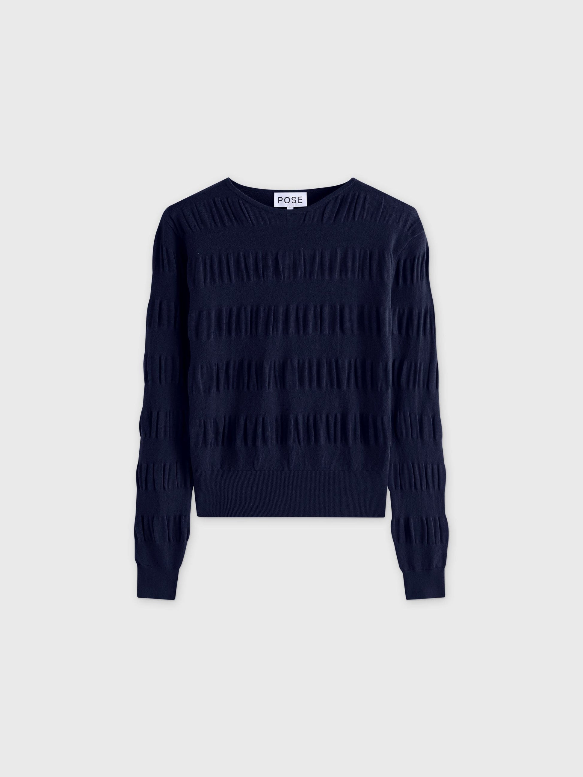 Ruched Sweater-Navy-0