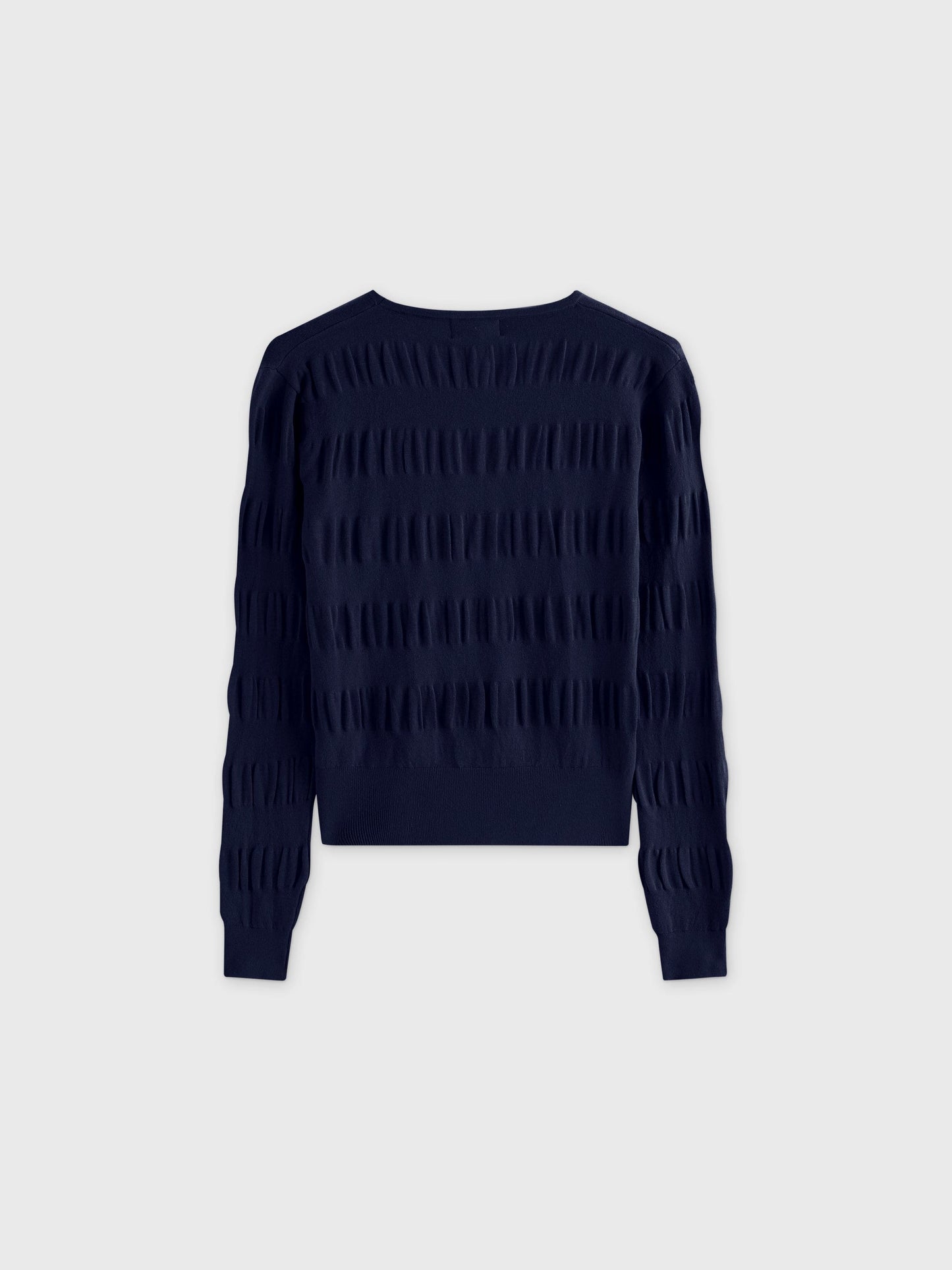 Ruched Sweater-Navy-1