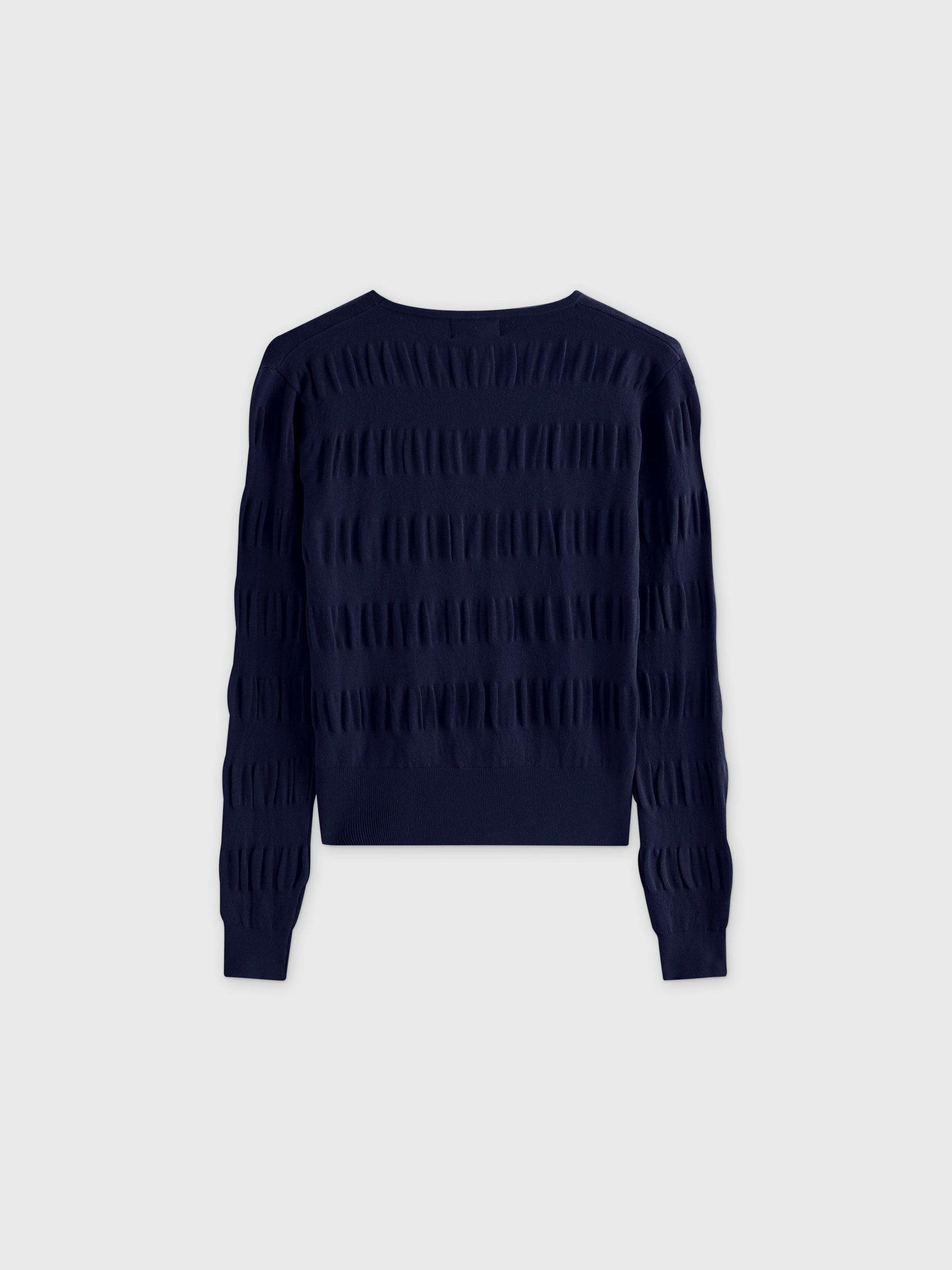 Ruched Sweater-Navy-1