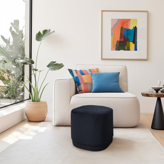 15.5"H Modern Velvet Footstool Ottoman-1