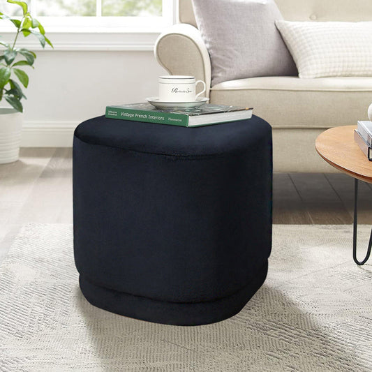 15.5"H Modern Velvet Footstool Ottoman-0