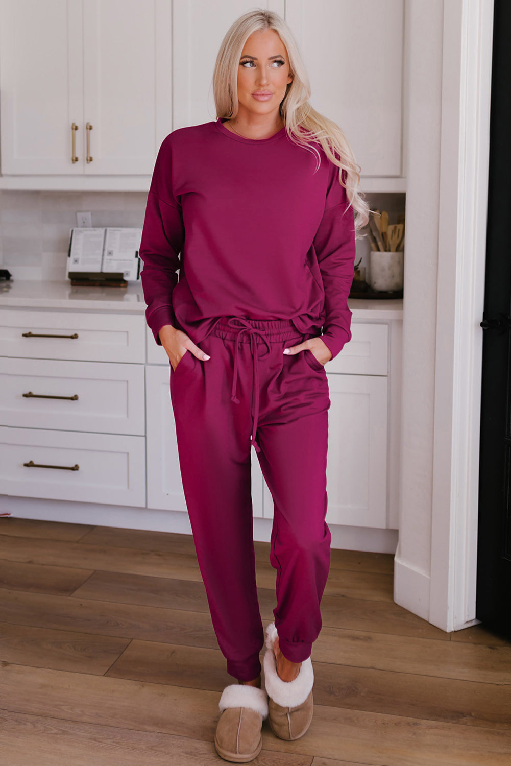 Evelyn Pants Lounge Set Long Sleeve Top-4