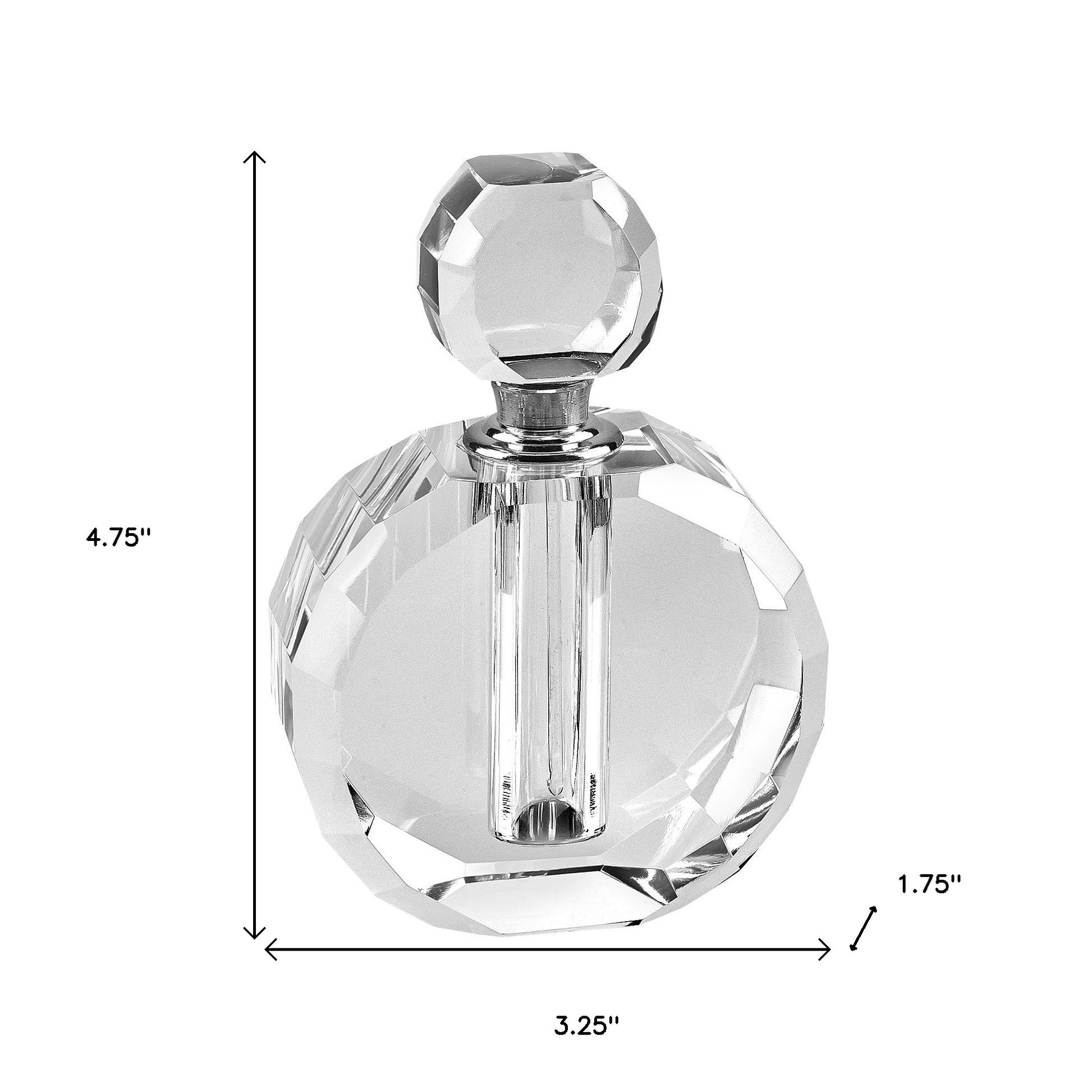 5" Clear Crystal Decorative Perfume Bottle (Collector)-6