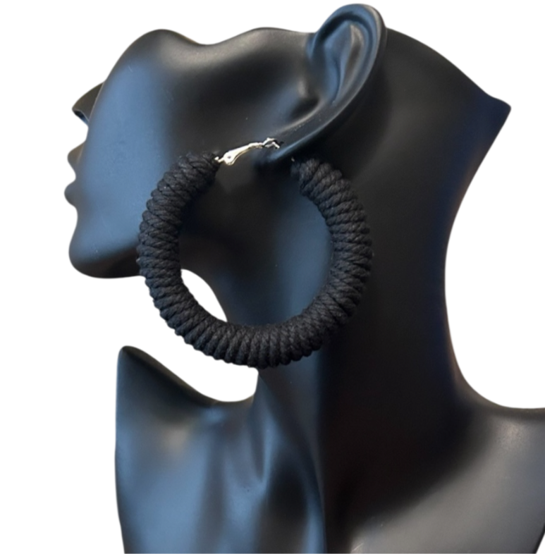 42| Earrings – Modern Contrast Statement Jewelry, Macrame Cord (See available colors)