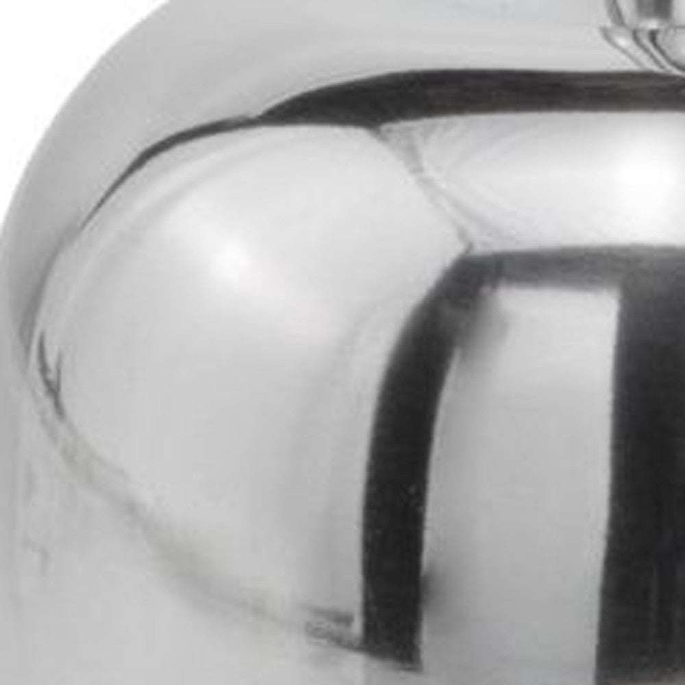 6" Silver Buffed Aluminum Decorative Apple Tabletop Sculpture-5