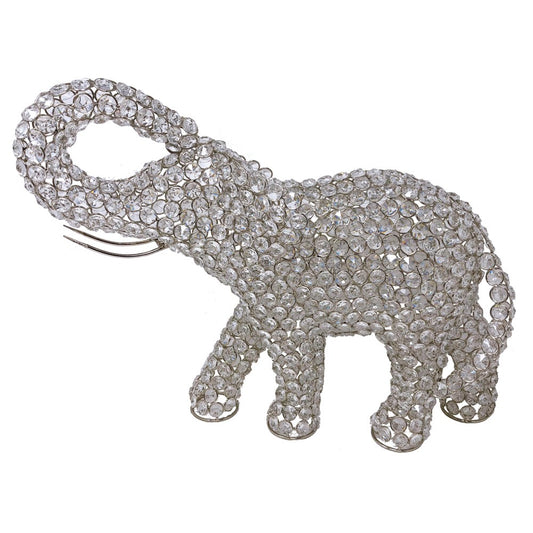 15" Silver Faux Crystal and Silver Tabletop Sculpture-1