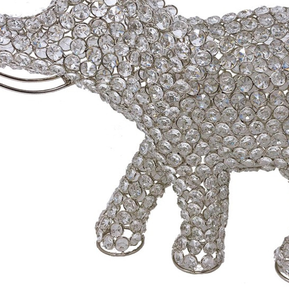 15" Silver Faux Crystal and Silver Tabletop Sculpture-4