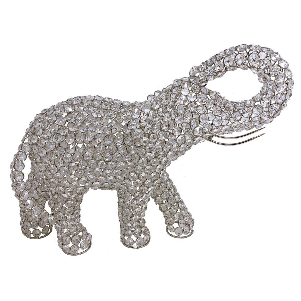 15" Silver Faux Crystal and Silver Tabletop Sculpture-5