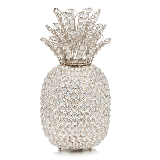 15" Silver Faux Crystal Decorative Pineapple-1