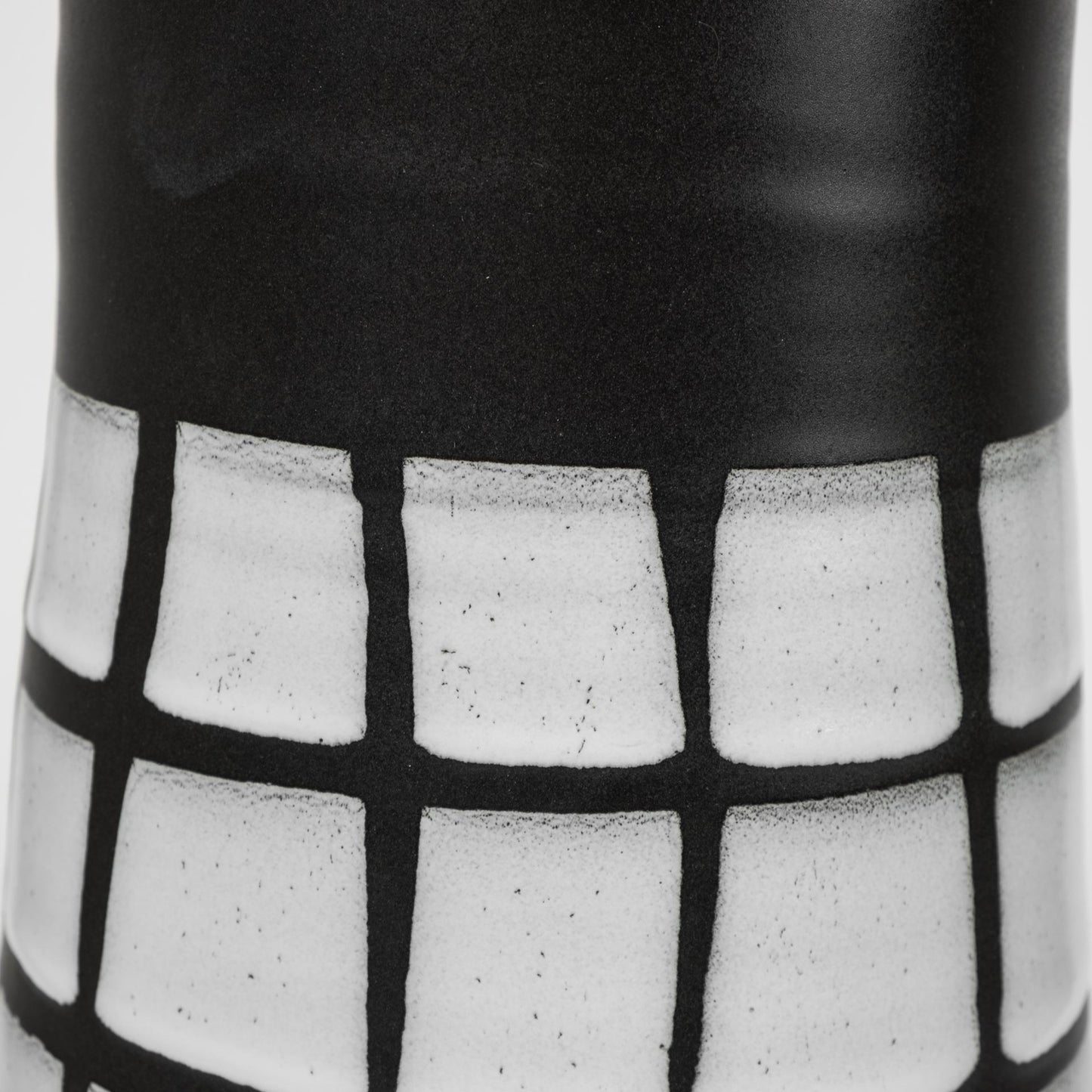 24" Black And White Abstract Cylinder Ceramic Table Vase-3