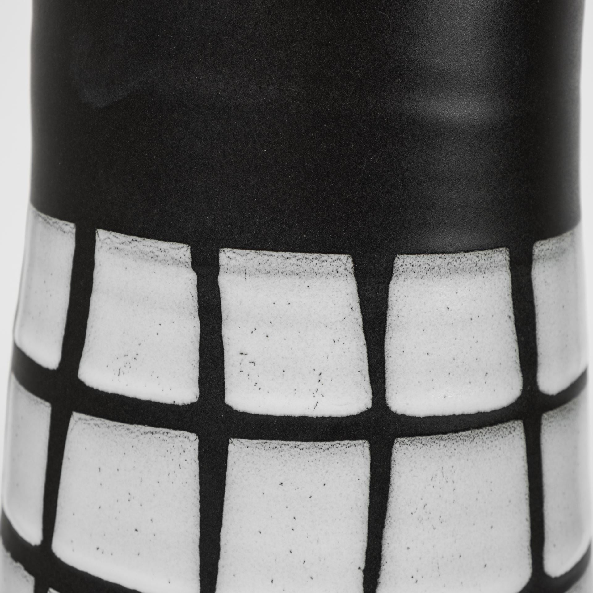24" Black And White Abstract Cylinder Ceramic Table Vase-3