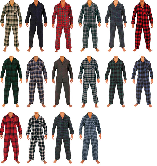 Norty Mens Cotton Yarn Flannel Pajama Lounge Sleep Sets-0