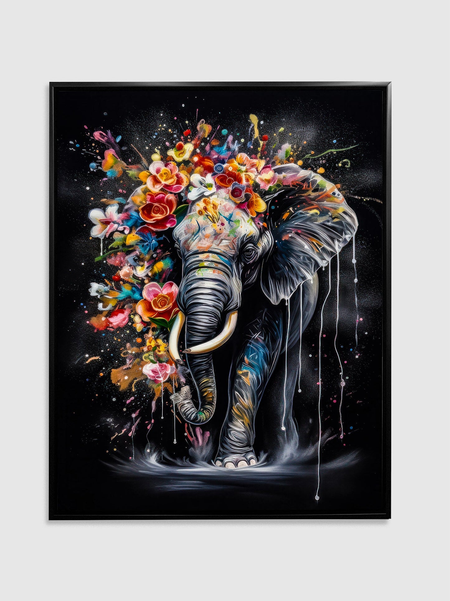 Wildlife Canvas Art -Colorful Elephants- WallDecor-RGB Vanish-3