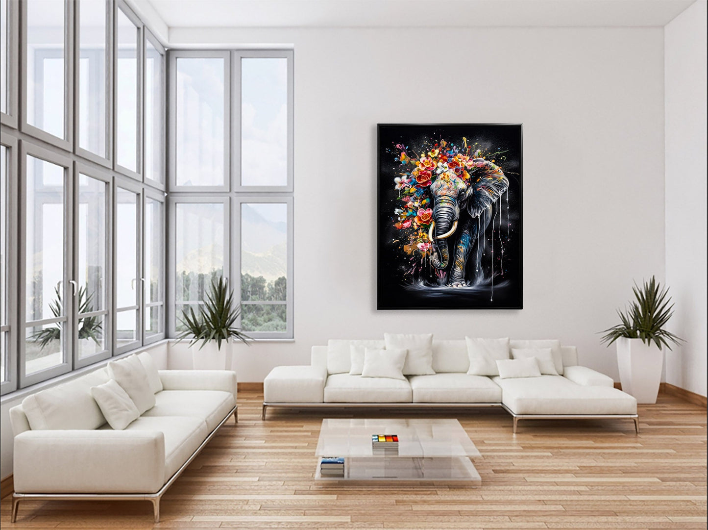 Wildlife Canvas Art -Colorful Elephants- WallDecor-RGB Vanish-4