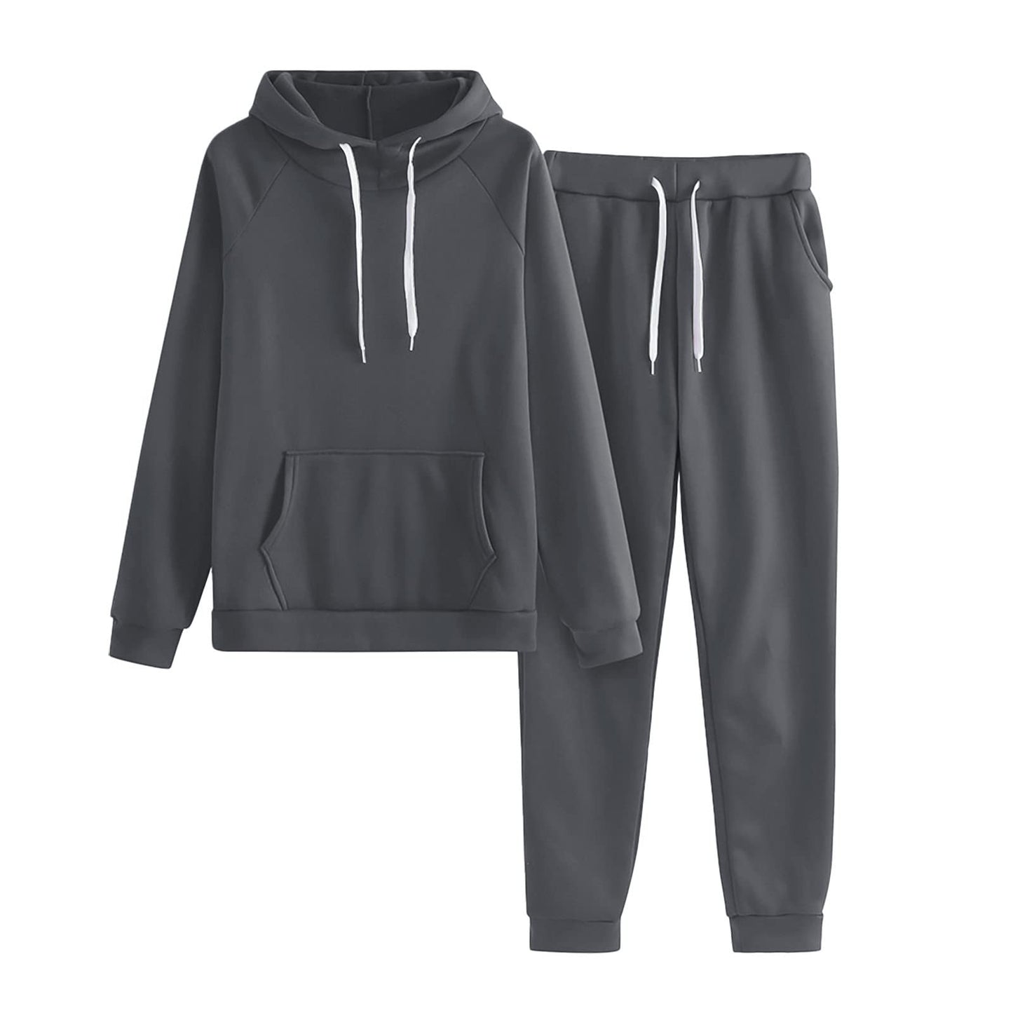 Unisex 2 PC Sweatsuit Set Men Women Oversized Long Sleeve Hoodie Pullover Sweatshirt Tracksuit Jogger Sweatpants