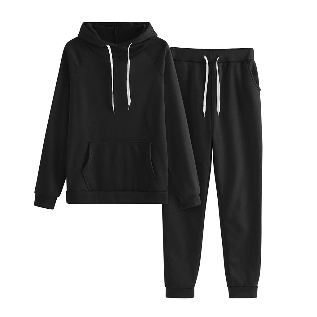 Unisex 2 PC Sweatsuit Set Men Women Oversized Long Sleeve Hoodie Pullover Sweatshirt Tracksuit Jogger Sweatpants