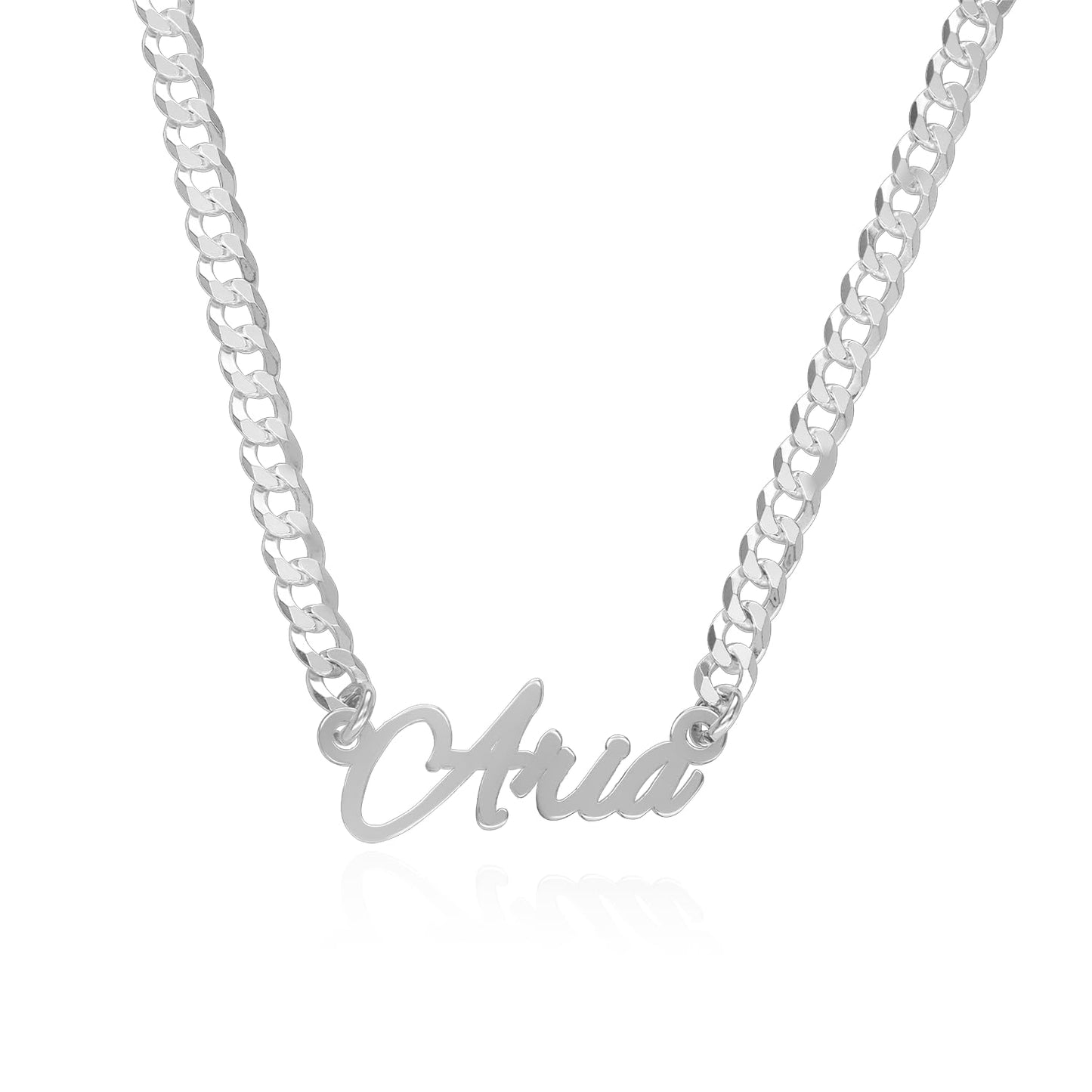 OAK & LUNA - Personalized Name Necklace With Bold Curb Chain - Custom Jewelry for Her, Woman / 925 Sterling Silver, 18K Gold Vermeil/Gift For Birthday, Anniversary