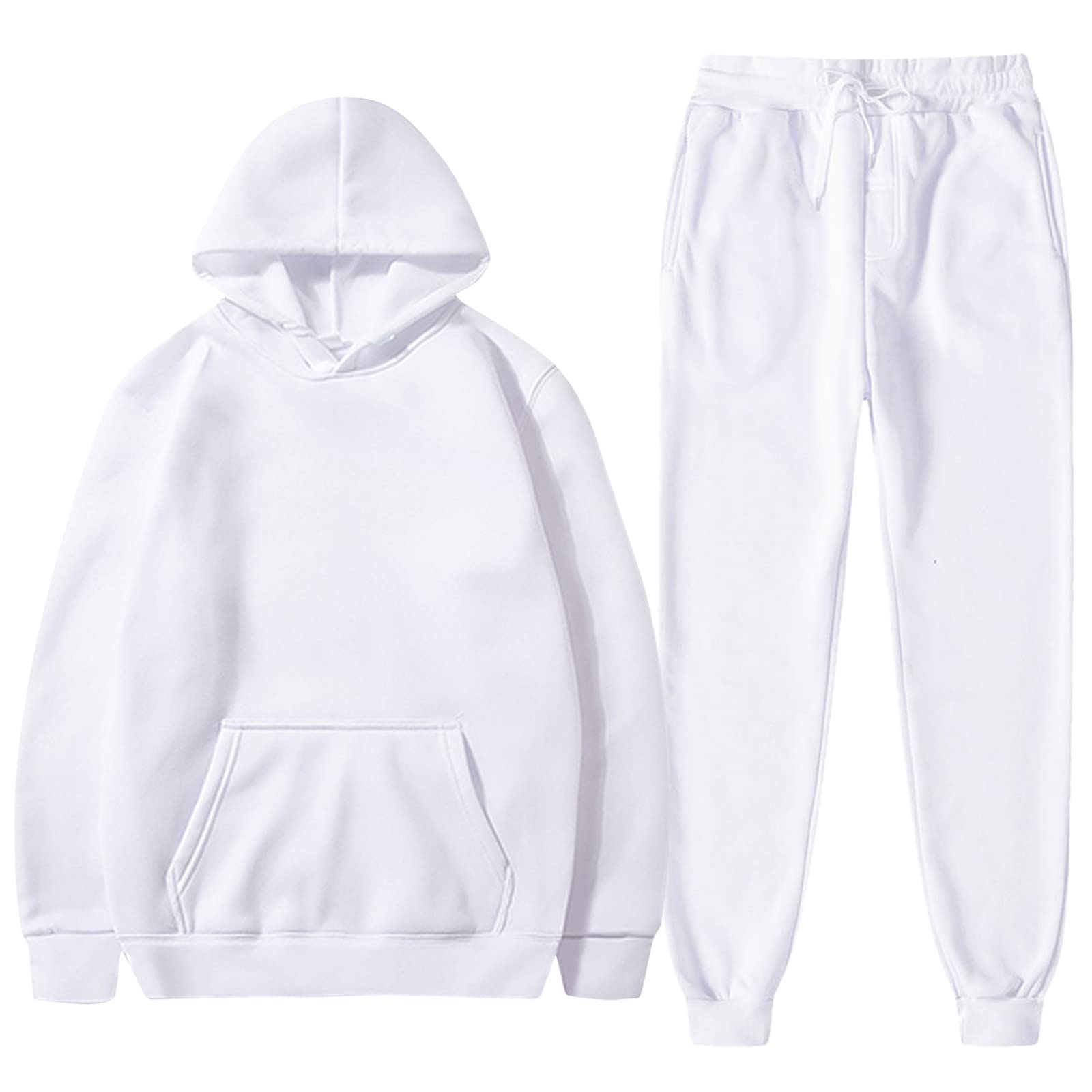 Unisex 2 PC Sweatsuit Set Men Women Oversized Long Sleeve Hoodie Pullover Sweatshirt Tracksuit Jogger Sweatpants