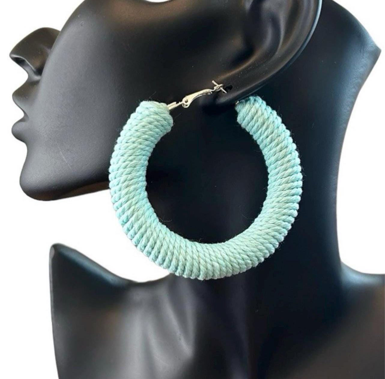 42| Earrings – Modern Contrast Statement Jewelry, Macrame Cord (See available colors)