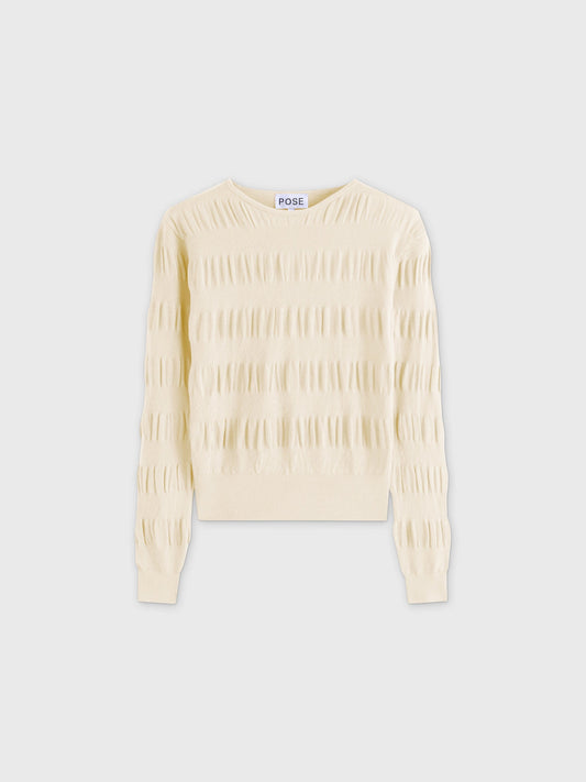 Ruched Sweater-Ivory-0