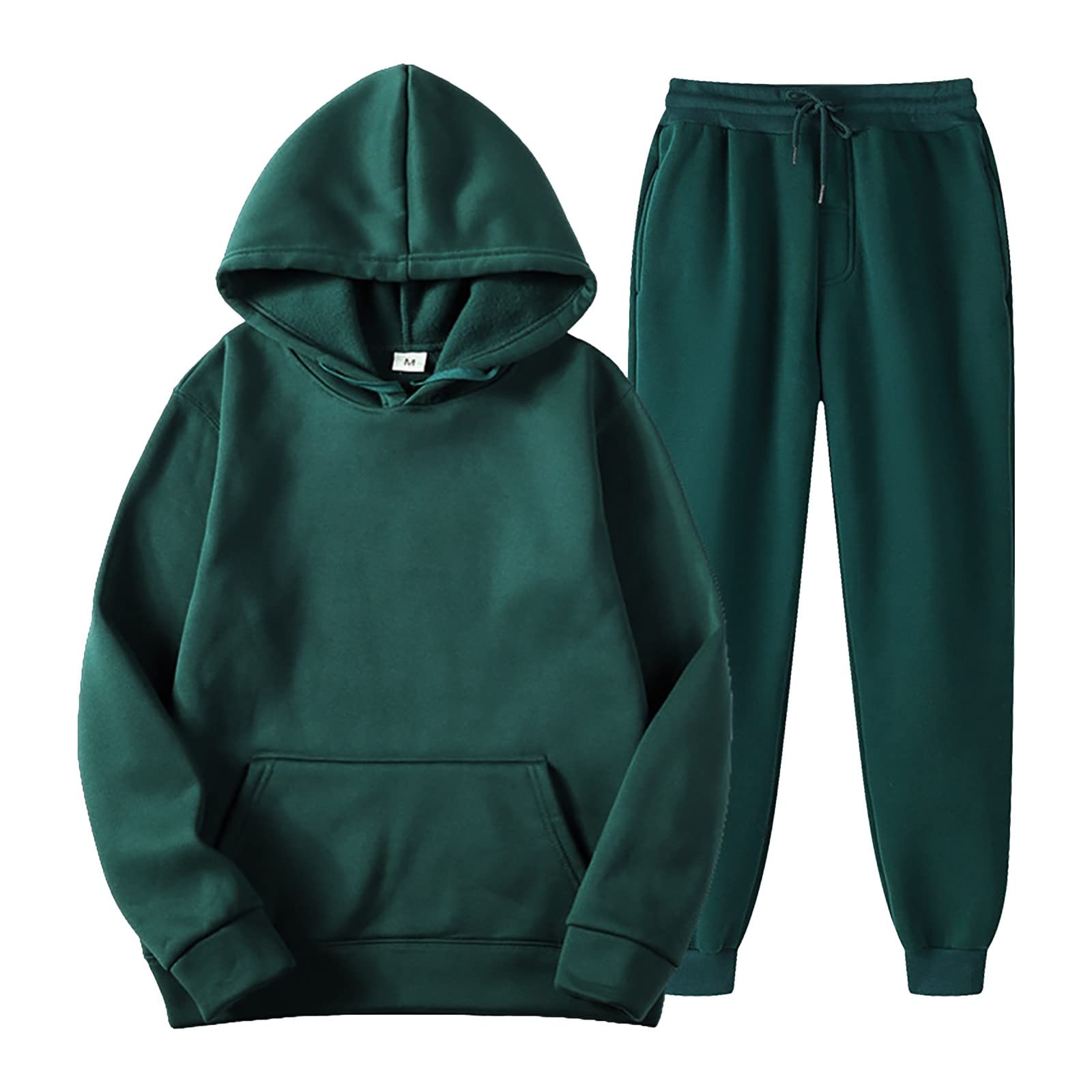 Unisex 2 PC Sweatsuit Set Men Women Oversized Long Sleeve Hoodie Pullover Sweatshirt Tracksuit Jogger Sweatpants