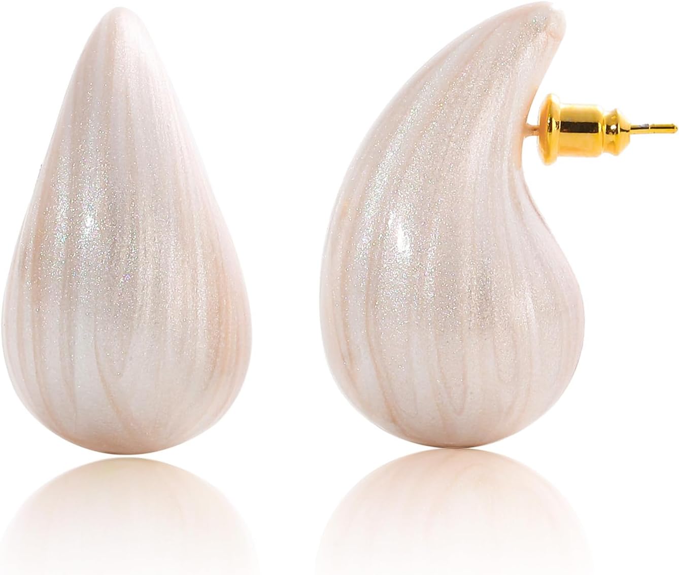 Big Hoop Earrings for Women Trendy, Teardrop Dangle Earrings Jewelry, Hypoallergenic 22K Gold Plated Stainless Steel Posts, Nickel Free Chunky Stud Earrings, Designer Duped Jewelry