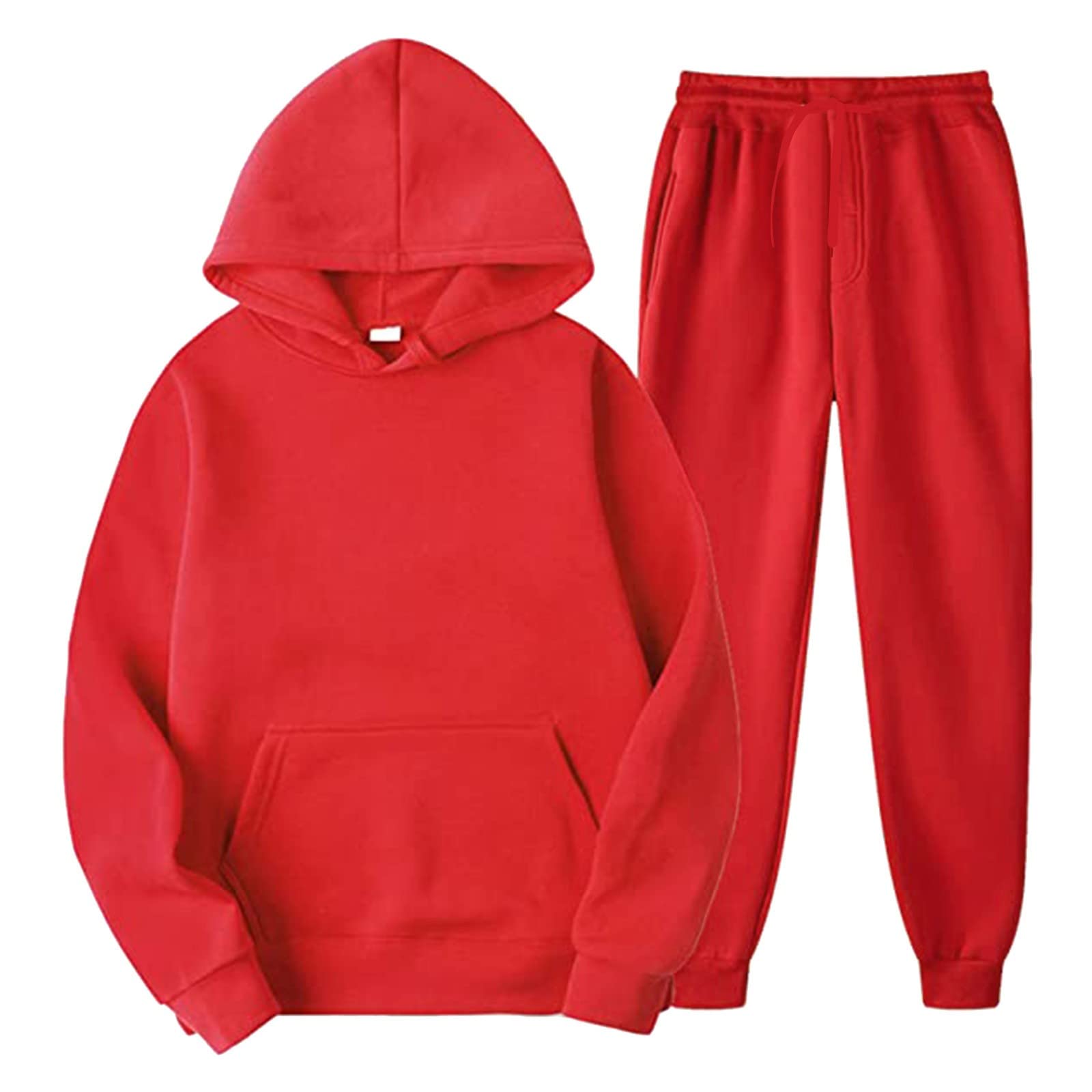 Unisex 2 PC Sweatsuit Set Men Women Oversized Long Sleeve Hoodie Pullover Sweatshirt Tracksuit Jogger Sweatpants