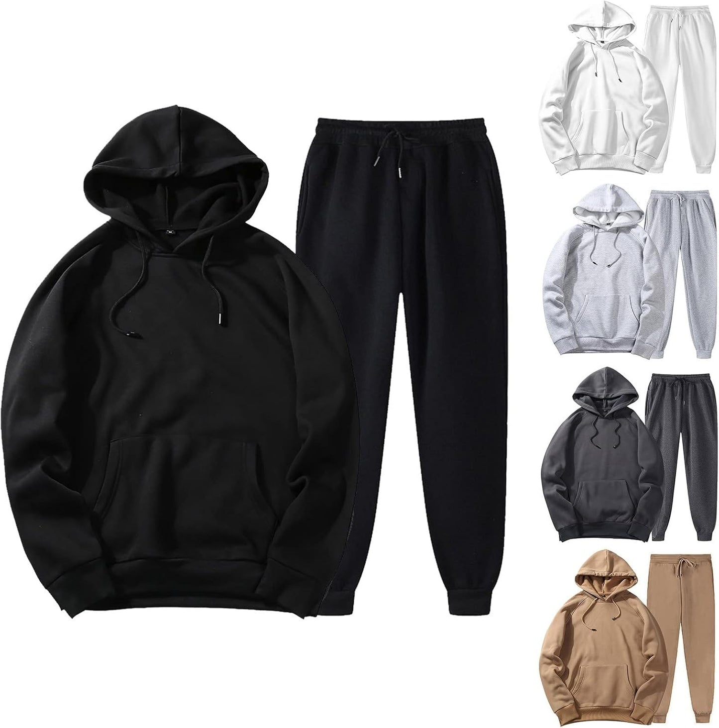 Unisex 2 PC Sweatsuit Set Men Women Oversized Long Sleeve Hoodie Pullover Sweatshirt Tracksuit Jogger Sweatpants