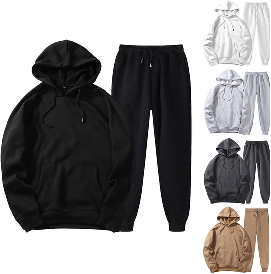 Unisex 2 PC Sweatsuit Set Men Women Oversized Long Sleeve Hoodie Pullover Sweatshirt Tracksuit Jogger Sweatpants