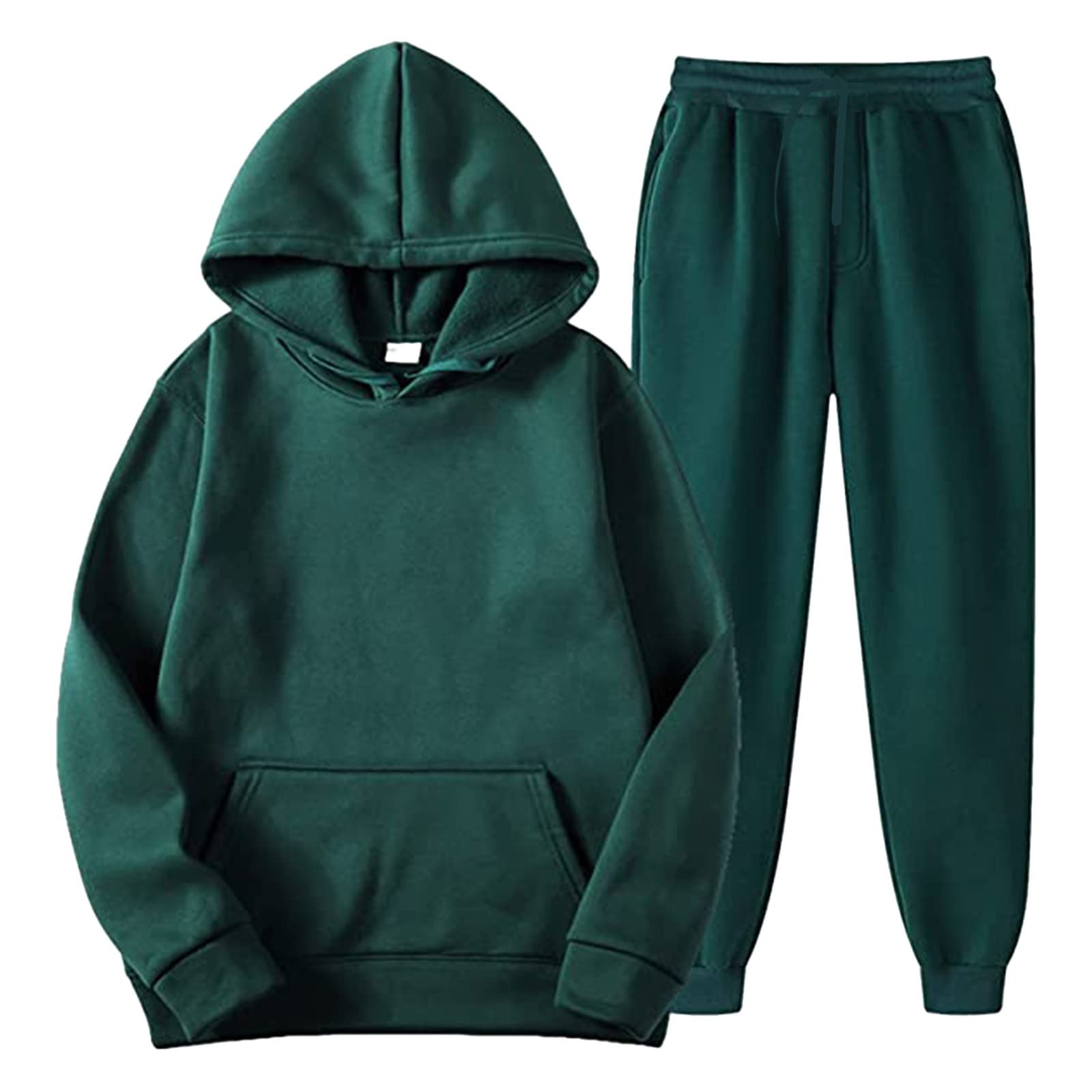 Unisex 2 PC Sweatsuit Set Men Women Oversized Long Sleeve Hoodie Pullover Sweatshirt Tracksuit Jogger Sweatpants
